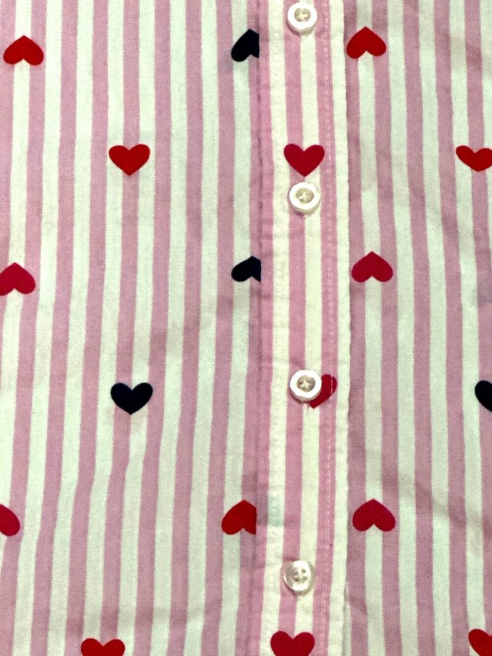 Woman Within 18 20 Pink Striped Heart Button Down Shirt Long Sleeve Loose Fit - Picture 11 of 11